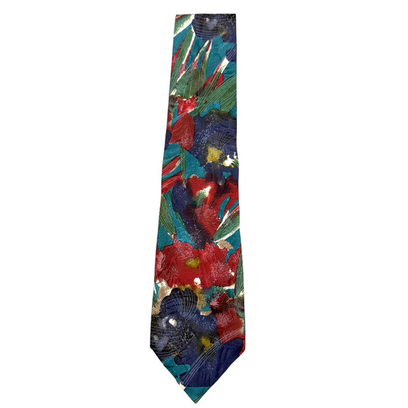 Albert Nipon 100% Silk Dress Tie Made in Italy Art Abstract Pattern 57" 3.5" - Picture 4 of 10